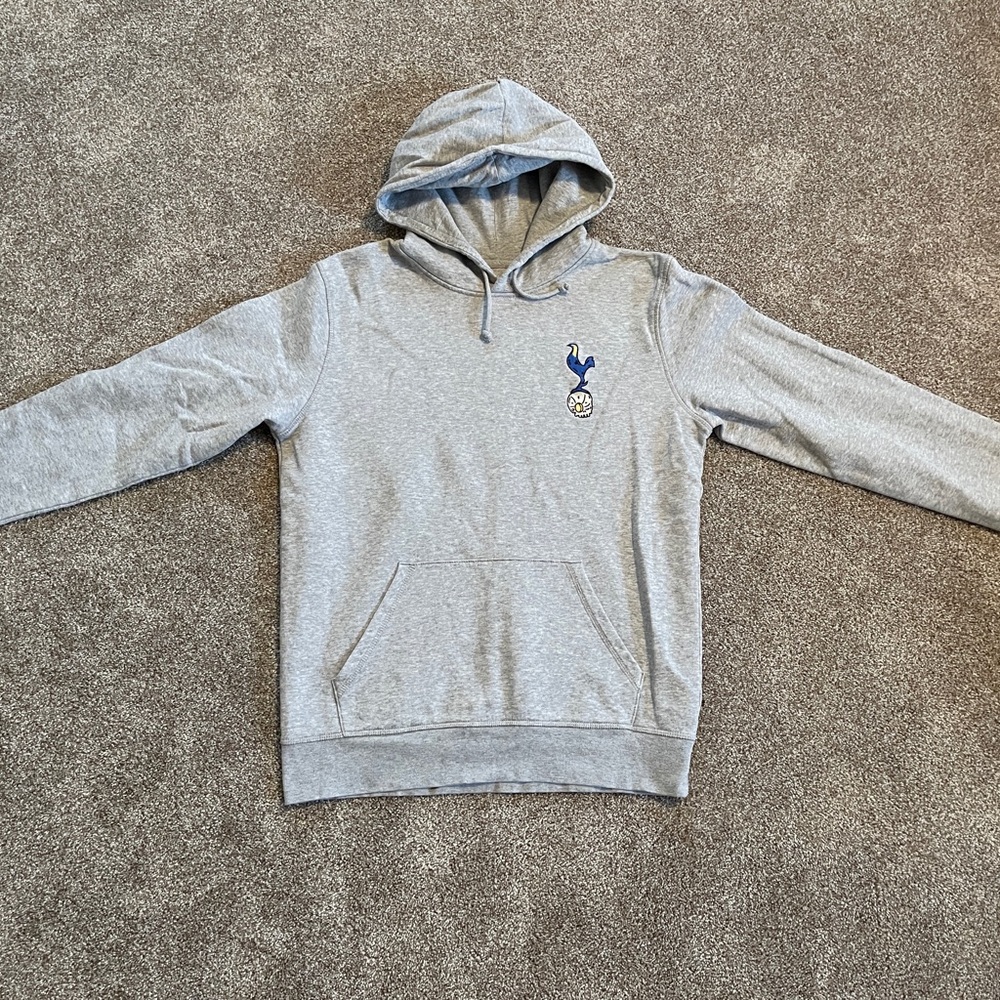 Tottenham Hotspur Gray Hooded Sweatshirt with Navy Logo